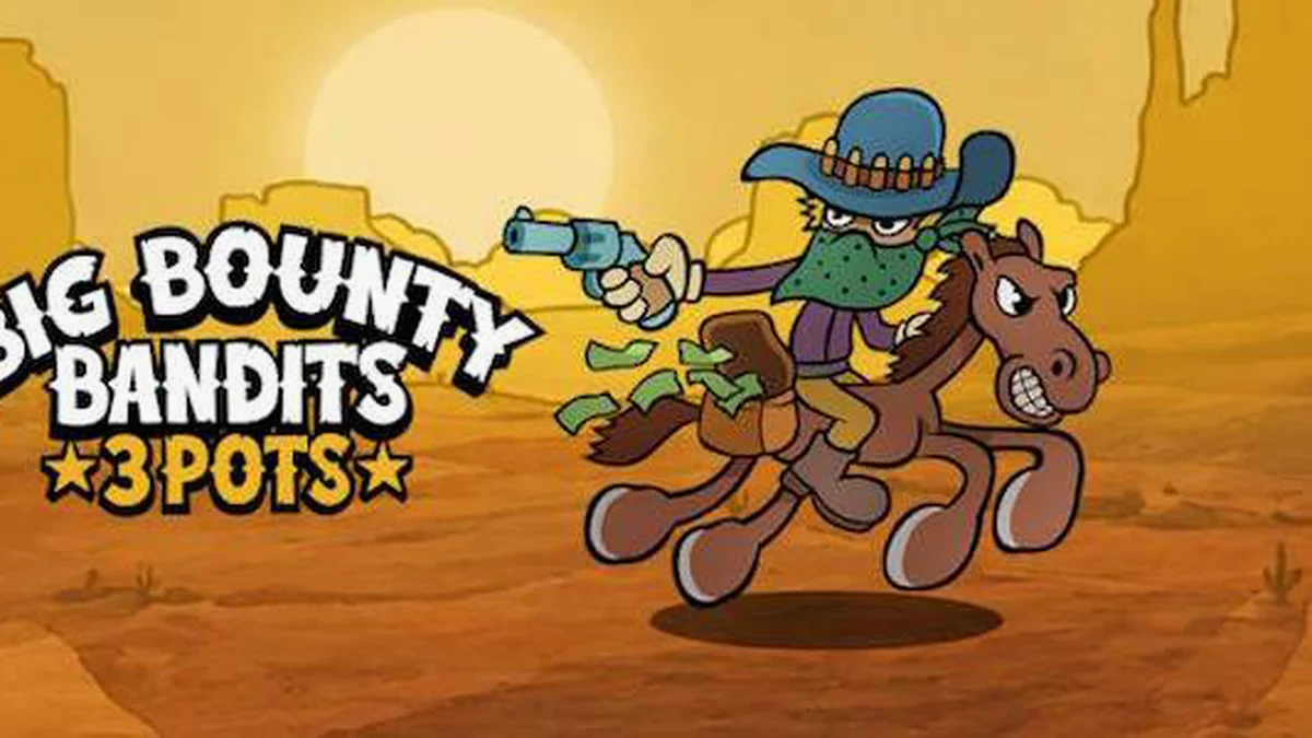 Visual bertema Wild West dari slot Big Bounty Bandits: 3 Pots