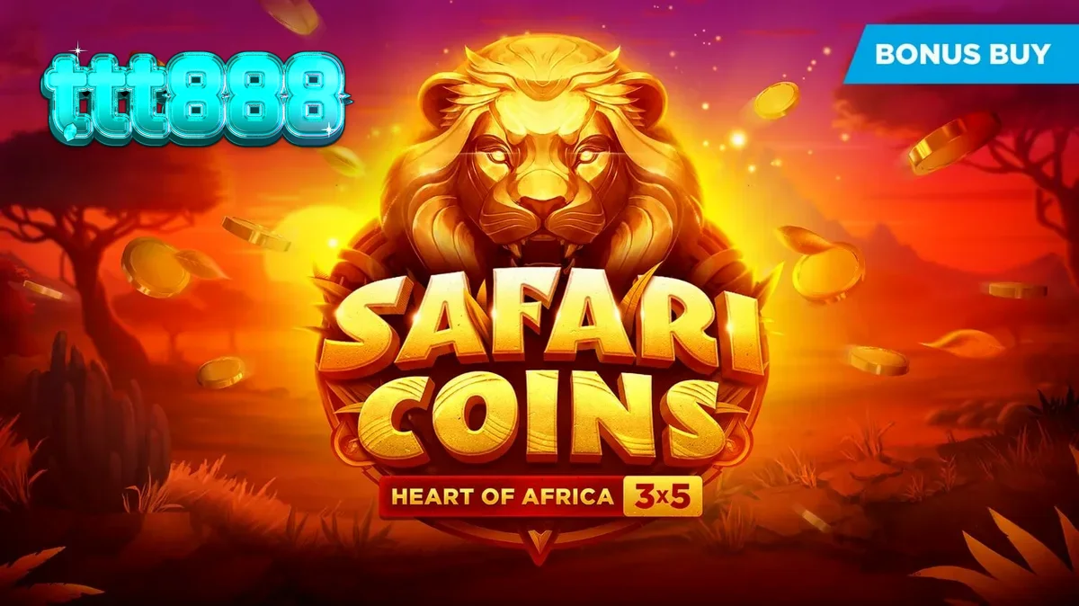 Pemandangan sabana Afrika yang memukau dalam permainan slot Safari Coins